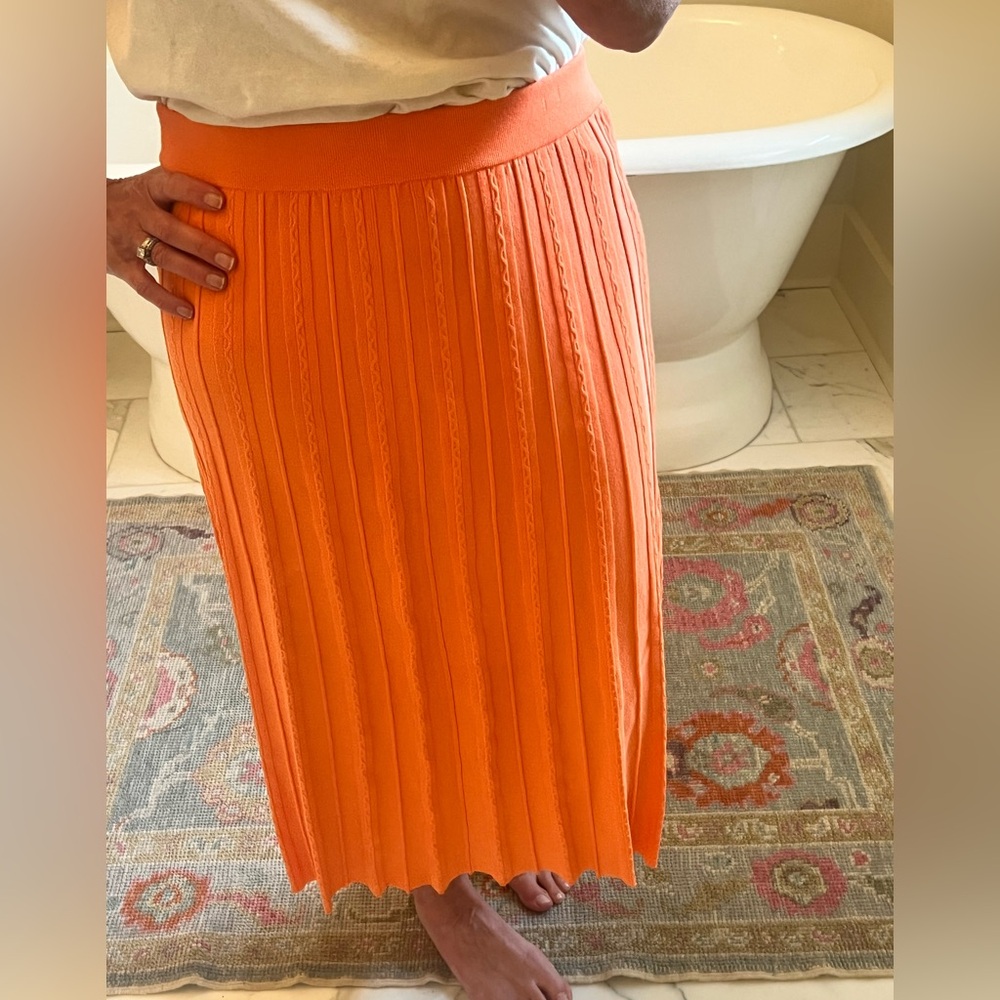 Kenzo Vibrant Orange Midi Skirt
